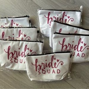 Set of 9 Bride Squad Makeup bags